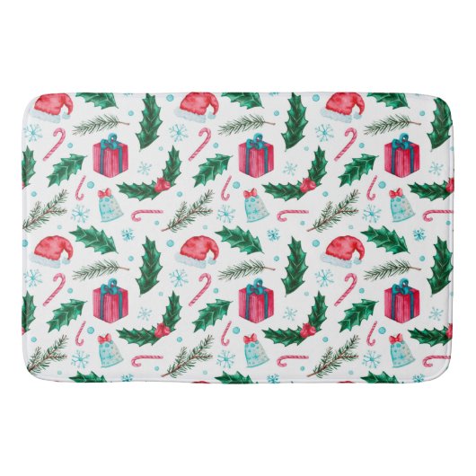 Kerstheiligen, Santa Hats en snoepsnoeren Badmat (Voorkant)