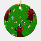kerstheks Befana Keramisch Ornament (Voorkant)