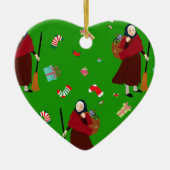 kerstheks Befana Keramisch Ornament (Voorkant)