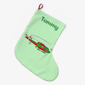 Kersthelikopter in de sneeuw grote kerstsok (Voorkant (Hangend))