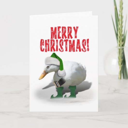 KerstHelper Duck Elf Feestdagen Kaart (Voorkant)