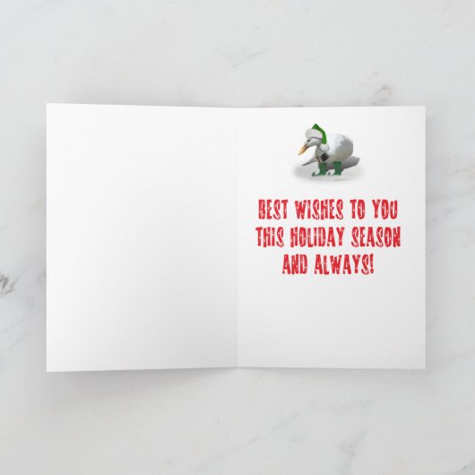 KerstHelper Duck Elf Feestdagen Kaart (Binnen)