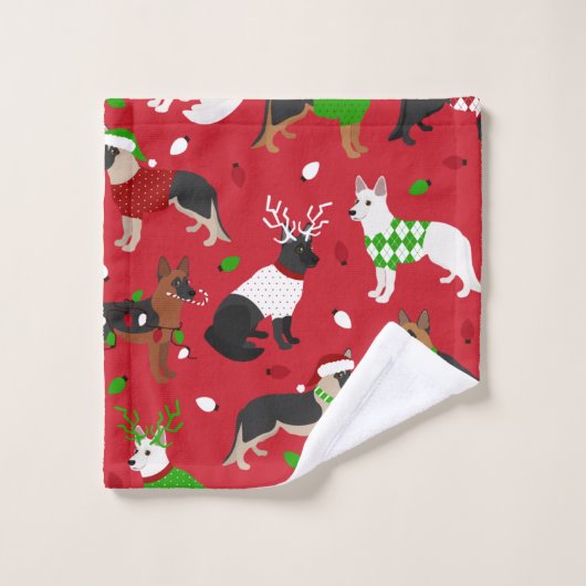 Kerstherder Bad Handdoek (Wasdoekje)