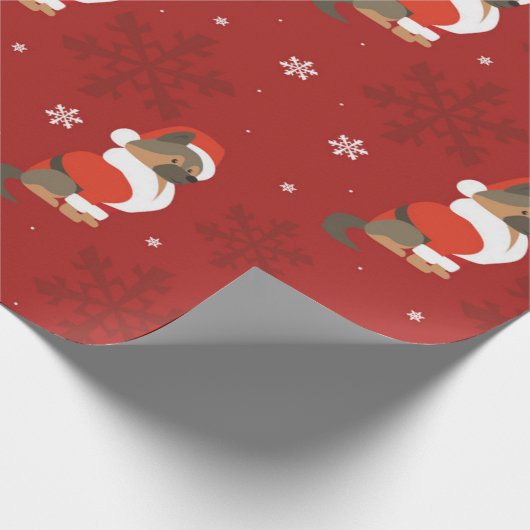 Kerstherder Patroon Cadeaupapier (Hoek)