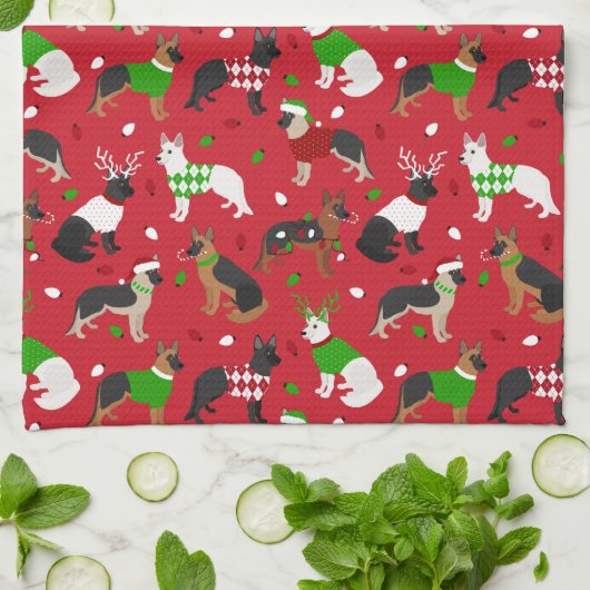 Kerstherder Theedoek (Gevouwen)