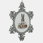 Kerstherder Tin Sneeuwvlok Ornament (Links)