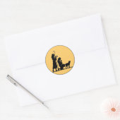 Kerstherders Silhouet Ronde Sticker (Envelop)