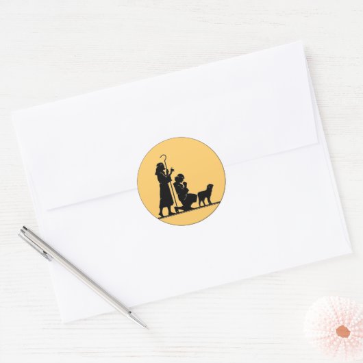 Kerstherders Silhouet Ronde Sticker (Envelop)