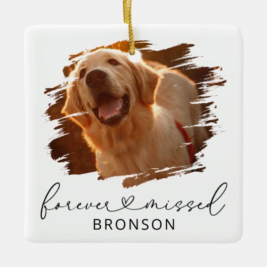 Kerstherinnering voor huisdierherdenking 2 foto's keramisch ornament (Voorkant)