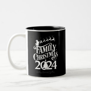 Kerstherinneringen aan Familie 2024 Samen Overeenk Tweekleurige Koffiemok
