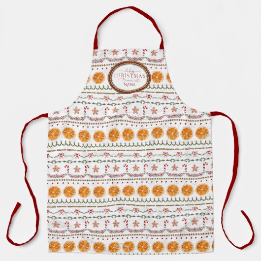 Kerstherinneringen bakken met Nana Waterverf Schort (Voorkant)