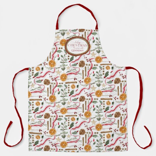 Kerstherinneringen bakken met oma Waterverf Schort (Voorkant)
