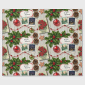 Kerstherinneringen Collage Cadeaupapier (Vlak)