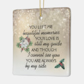 Kerstherinneringen, geliefd bij één gedenkteken keramisch ornament (Links)