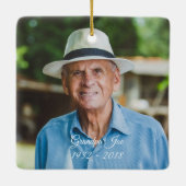 Kerstherinneringen, geliefd bij één gedenkteken keramisch ornament (Achterkant)