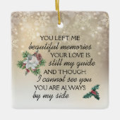 Kerstherinneringen, geliefd bij één gedenkteken keramisch ornament (Voorkant)