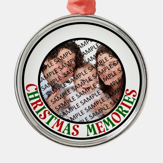 Kerstherinneringen Herdenkingsfoto Metalen Ornament (Voorkant)