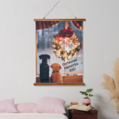 Kerstherinneringen met uw huisdieren hangend wandkleed (Slaapkamer)