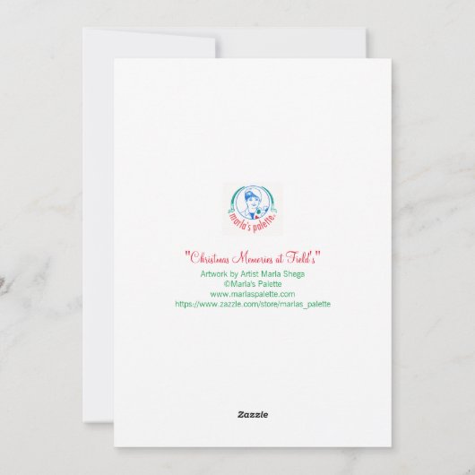 Kerstherinneringen op Field's Flat Kerstkaart (Achterkant)