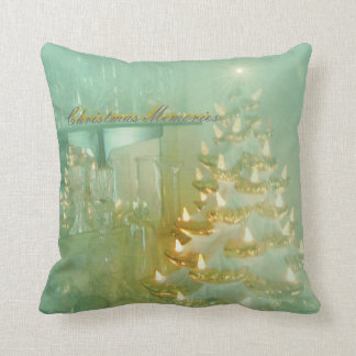 Kerstherinneringen Pillow in een lichte aqua turqu Kussen