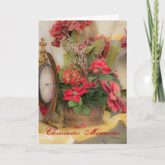 Kerstherinneringen Poinsettia-Kaart Feestdagen Kaart (Voorkant)