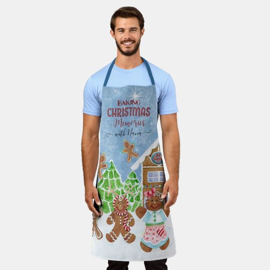 kerstherinneringen schrijven met Nana Gingerbrood Schort (Gedragen)