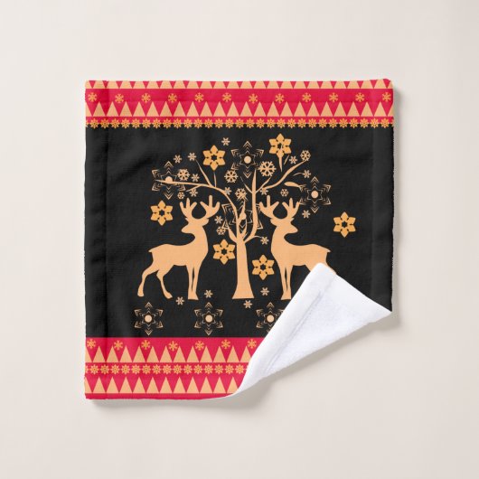 kersthert bad handdoek (Wasdoekje)