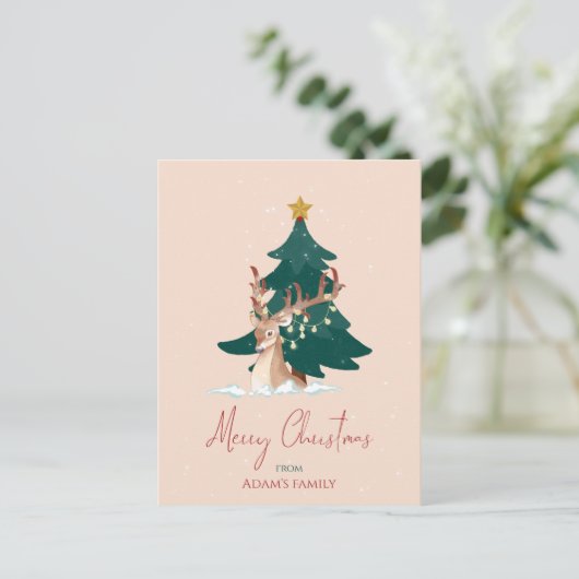  kersthert feestdagenkaart (Staand voorkant)