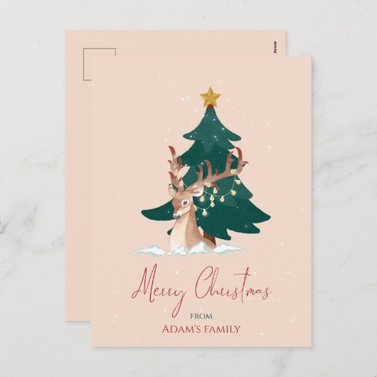  kersthert feestdagenkaart (Voorkant / Achterkant)