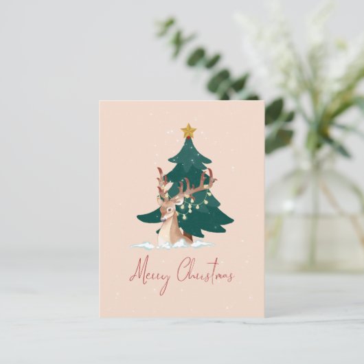 kersthert feestdagenkaart (Staand voorkant)