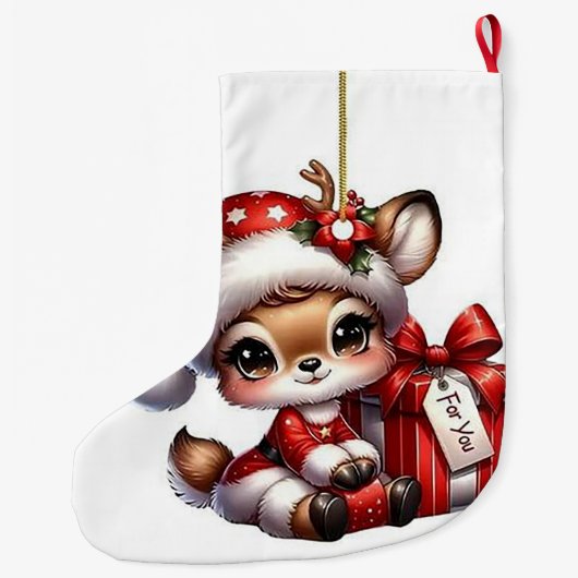 kersthert grote kerstsok (Achterkant)