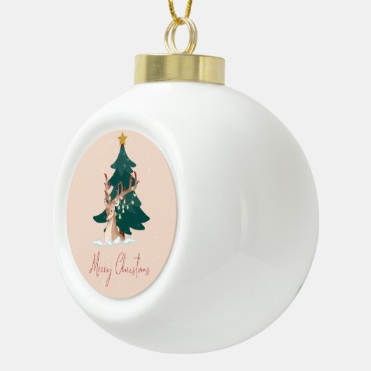 kersthert keramische bal ornament (Rechts)