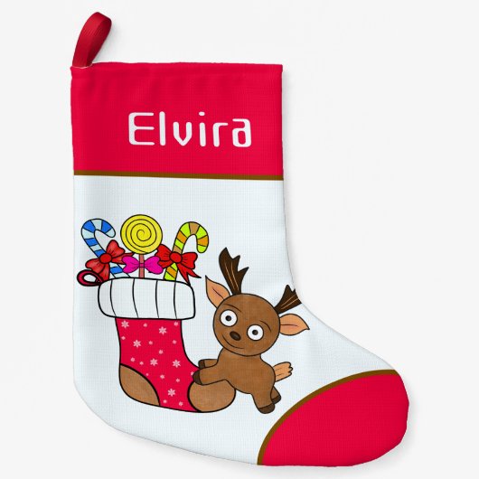 kersthert kleine kerstsok (Voorkant)