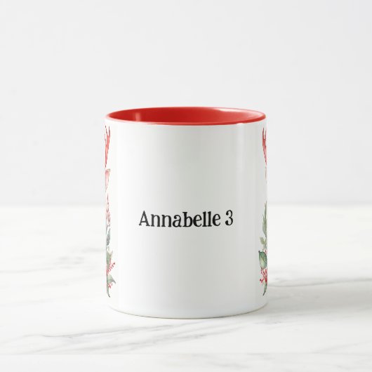 Kersthert met Holly Coffee Mok (Midden)