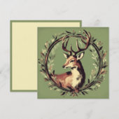 Kersthert met Kerstkrans Feestdagenkaart (Voorkant / Achterkant)