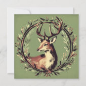 Kersthert met Kerstkrans Feestdagenkaart (Voorkant)