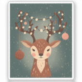 Kersthert met ornamenten en lichten sticker (Voorkant)