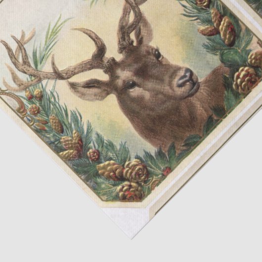 KERSTHERT MET PINE CONE CROWN TISSUEPAPIER (Detail)