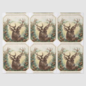 KERSTHERT MET PINE CONE CROWN TISSUEPAPIER (Voorkant)