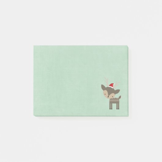 Kersthert met rode kerstmuts Retro Hipster Post-it® Notes (Voorkant)