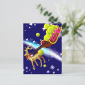 Kersthert met slee feestdagenkaart (Staand voorkant)