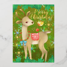 Kersthert met vogel.