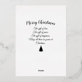 Kersthert met vogel. folie feestdagenkaart (Achterkant)