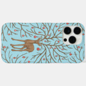 Kersthert op blauw Case-Mate iPhone case (Achterkant (horizontaal))