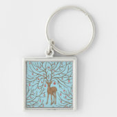 Kersthert op blauw sleutelhanger (Voorkant)