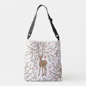 Kersthert op wit crossbody tas (Achterkant)