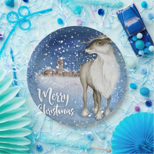 kersthert papieren bordje (Feest)