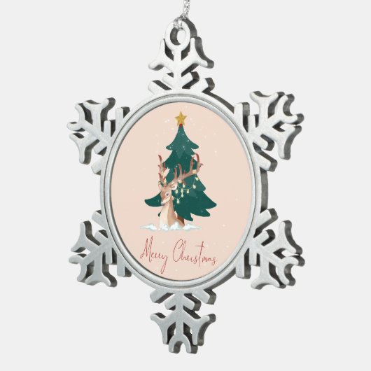 kersthert tin sneeuwvlok ornament (Rechts)