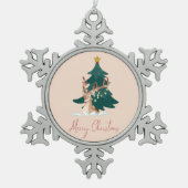 kersthert tin sneeuwvlok ornament (Voorkant)