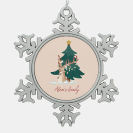  kersthert tin sneeuwvlok ornament